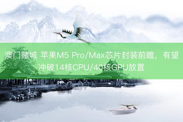 澳门赌城 苹果M5 Pro/Max芯片封装前瞻,有望冲破14核CPU/40核GPU放置