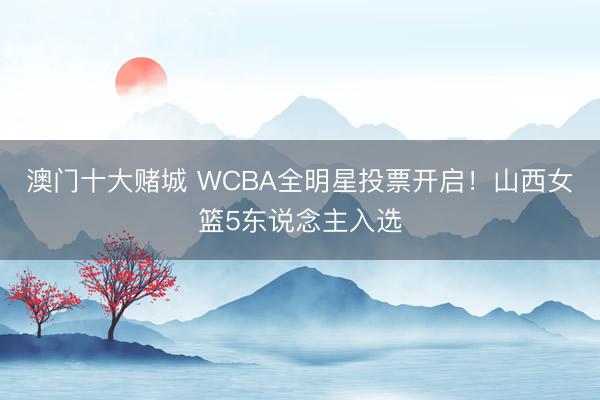 澳门十大赌城 WCBA全明星投票开启！山西女篮5东说念主入选